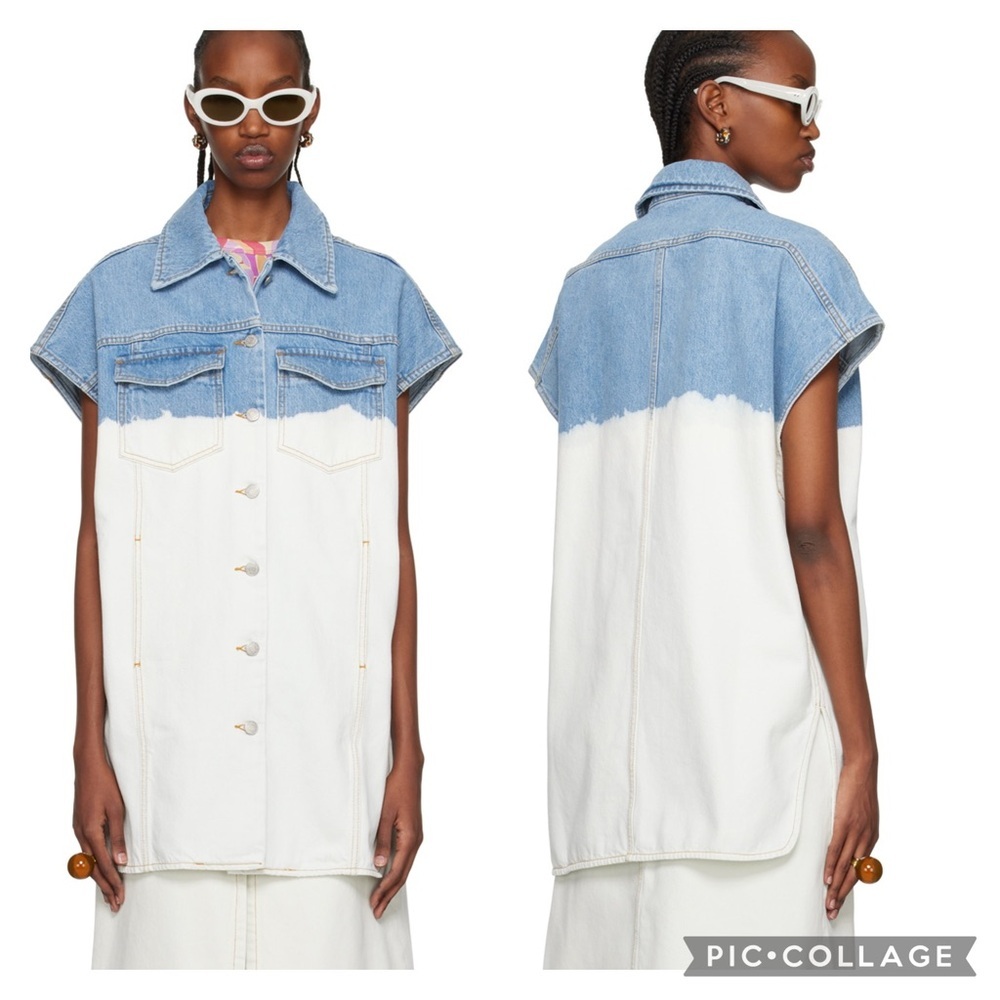 🎀 NEW SSENSE DRIES VAN NOTEN VASSIE oversized denim vest womens 44